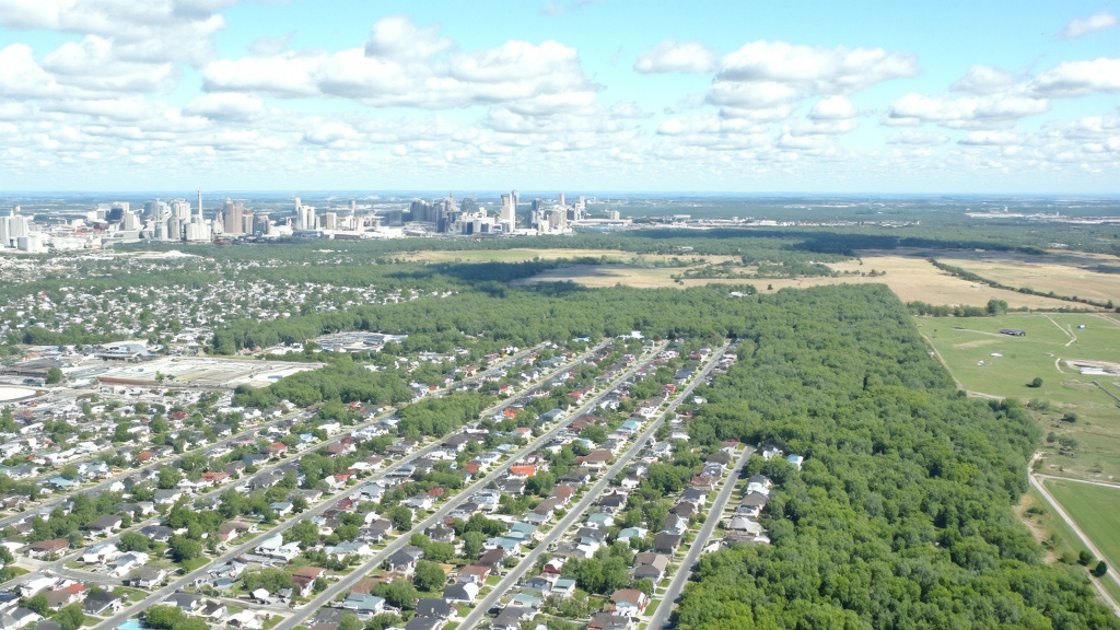 Aerial View of Texas Landscapes Aerial view of diverse Texas landscapes showcasing urban, suburban, and rural development sites